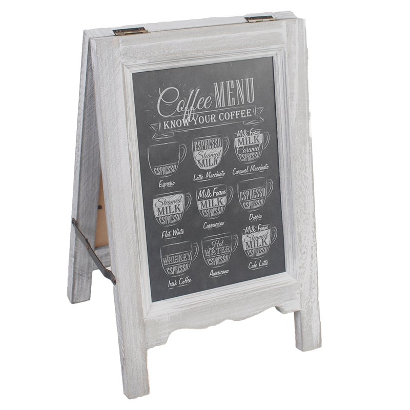 VERGOODR 15 inch Mini Tabletop Wooden A-Frame Double-Sided Slate Chalkboard Sign Easel for Business (Gray) - Image 3